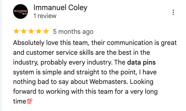 DataPins Client Review