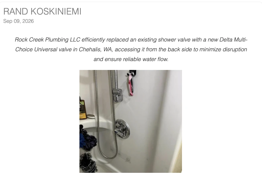 DataPins Pin documenting a Delta MultiChoice Universal shower valve replacement