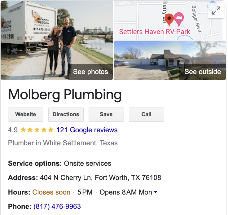 Google Business Profile Example Plumbing