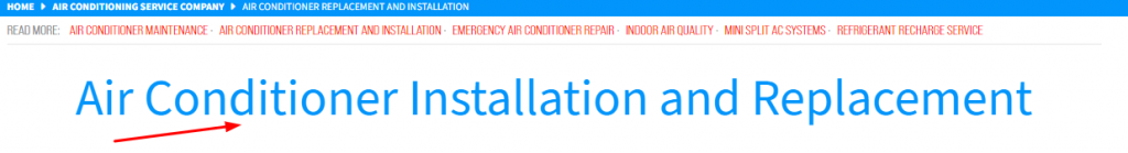 HVAC Website Page