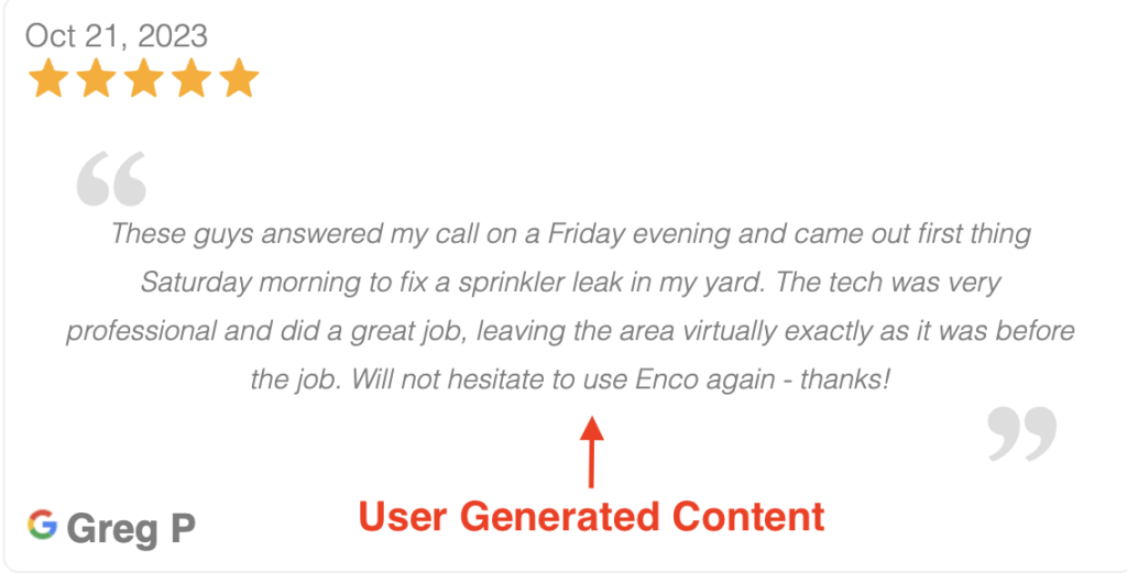 Local User Generated Content (Screenshot)