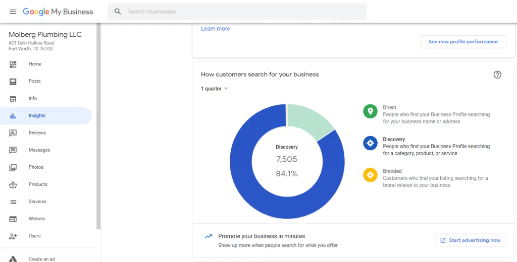 Molberg GMB Insights (Screenshot)