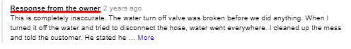 Negative Review Response Screenshot