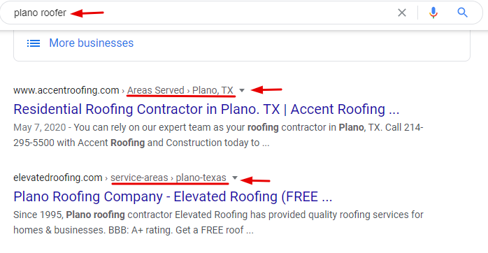 Plano Roofer Organic Search