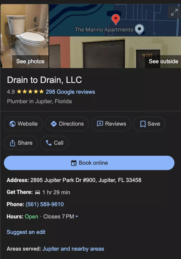 Plumbing Google Business Profile