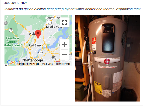 Screenshot of Pin from Water Heater Repair Website